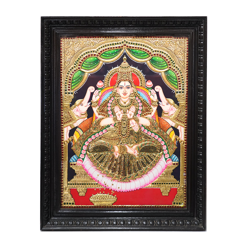 Poompuhar Tanjore Painting Gajalakshmi Art18 - 1 Pc - TNHDCCT213